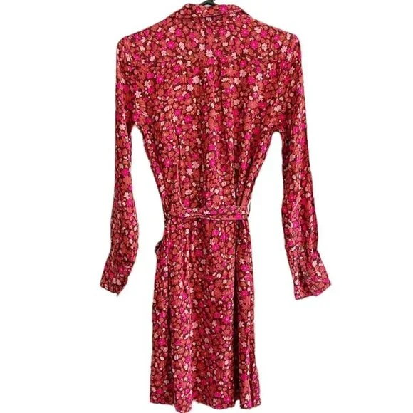 Free Assembly Women's Floral Button-Down Shirt Dress - Small - Picture 4 of 13